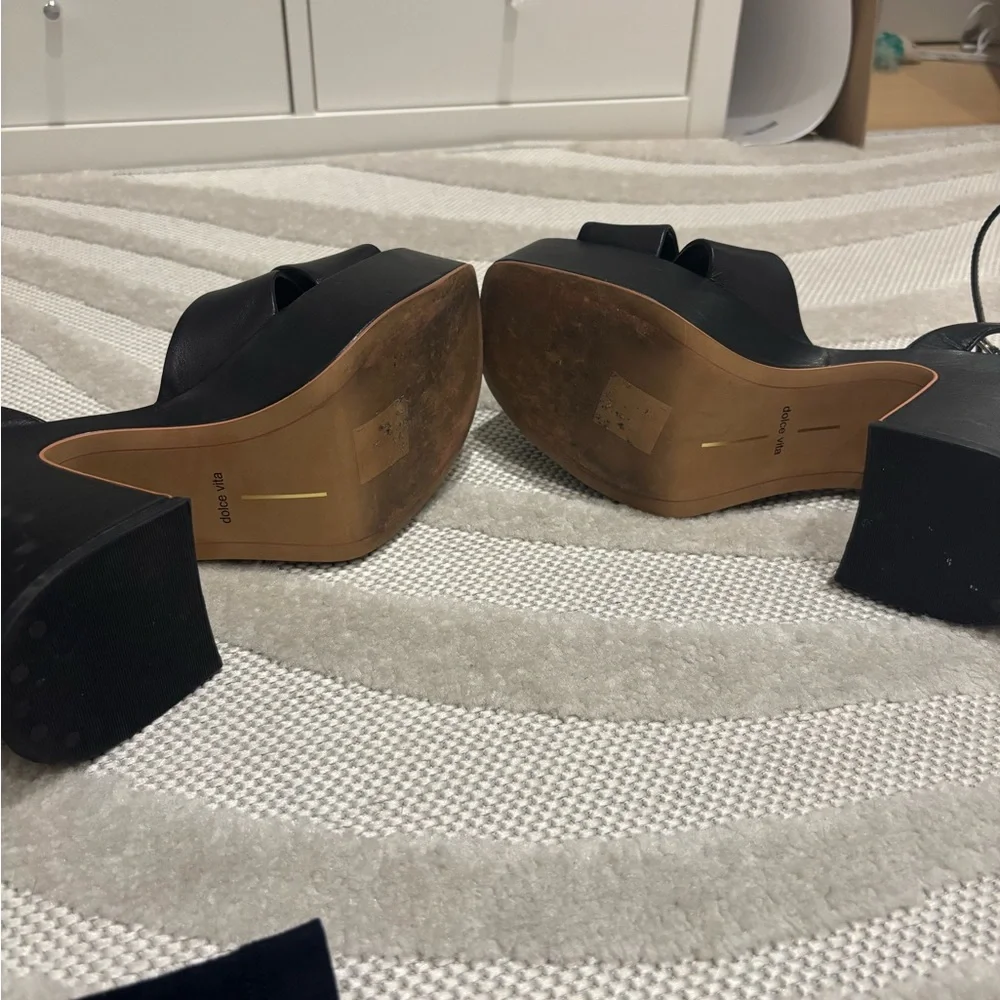 Dolce Vita Black Platform Ankle-Strap Sandals
